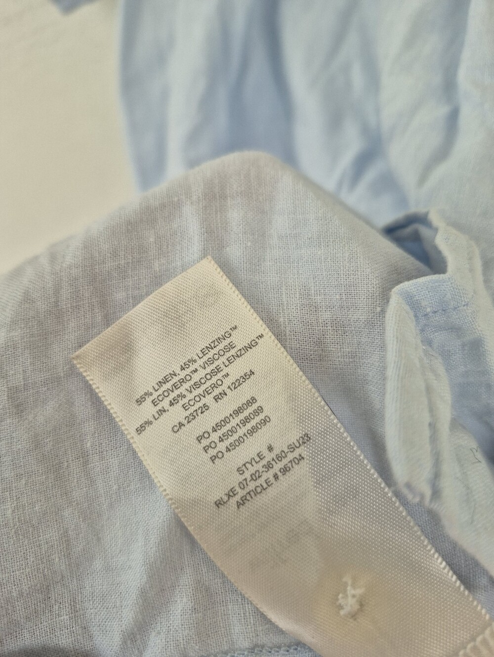 Aritzia Wilfred Free Linen Blend Short Sleeve Blouse Large Light Blue - Picture 5 of 8